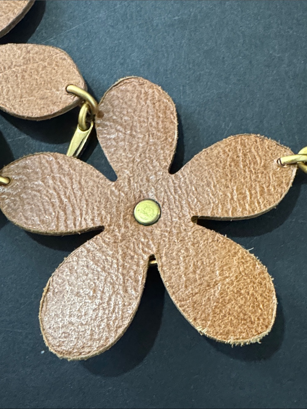 Vintage Leather Flower Belt - Picture 13 of 17